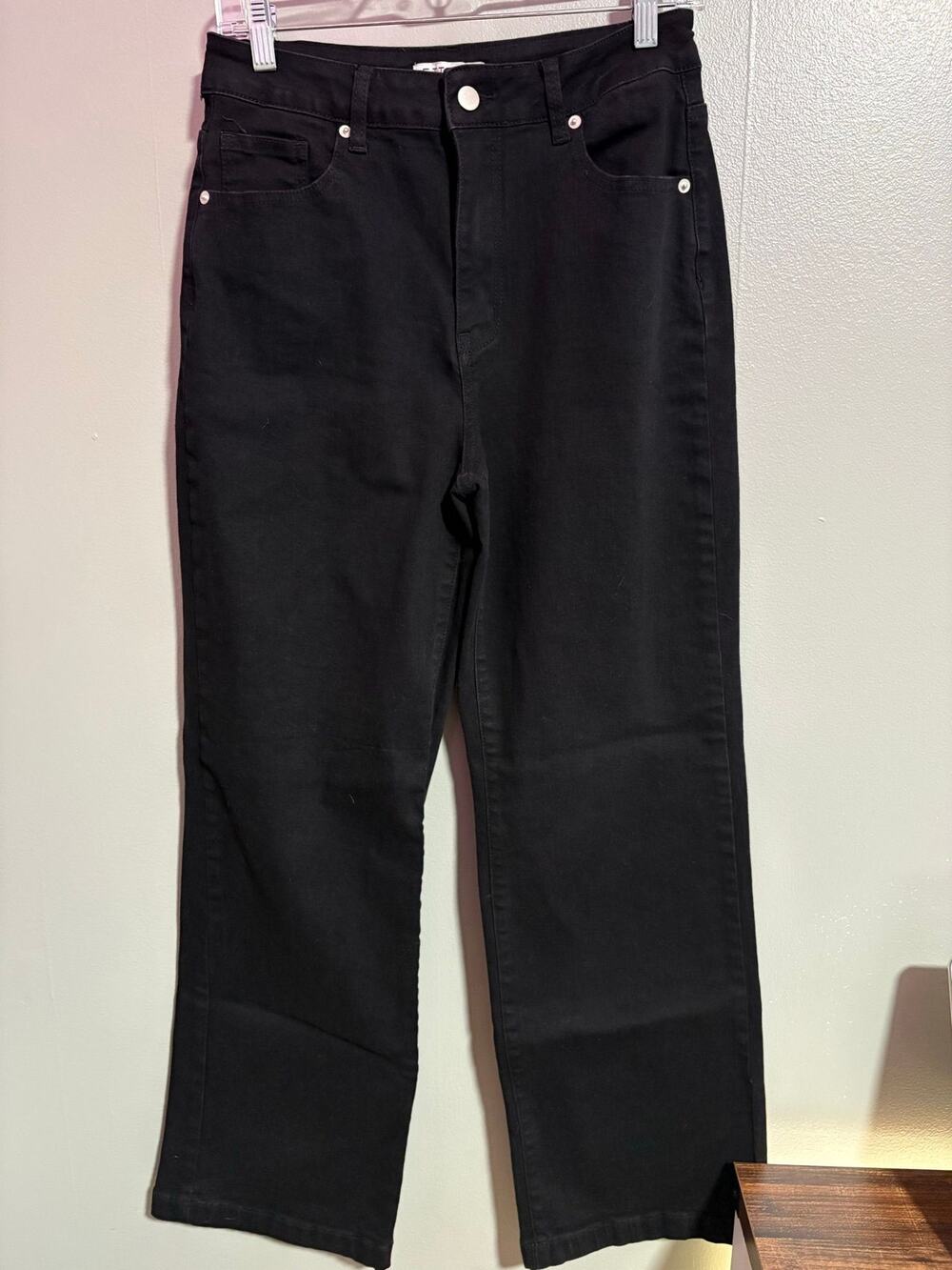 Ettelo Black Straight Leg Jeans | Size 10 | Stretch Denim